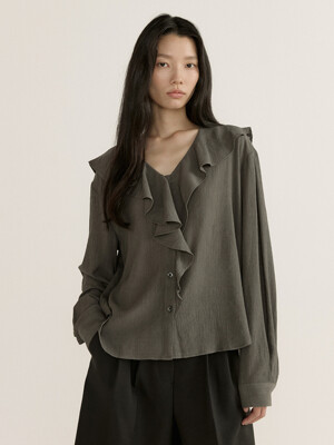 VOLUME RUFFLE BLOUSE (3COLOR)