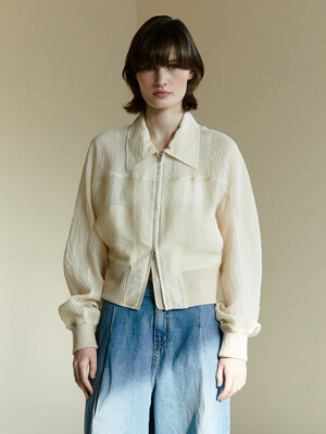 RTS SHEER COLLAR BOMBER _2COLORS