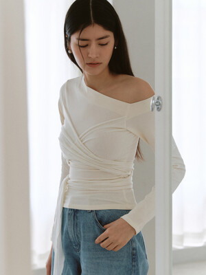 comos 1337 wrap bustier T-shirt (cream)
