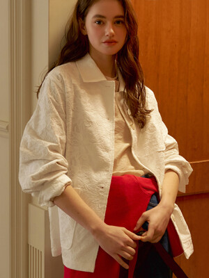 D Ines Broderie Work Jacket_White