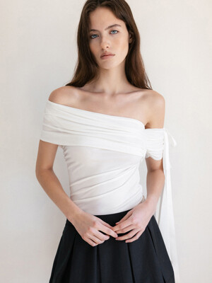 MONT BLANC SHIRRING OFF SHOULDER T-SHIRT_TT5S205IV