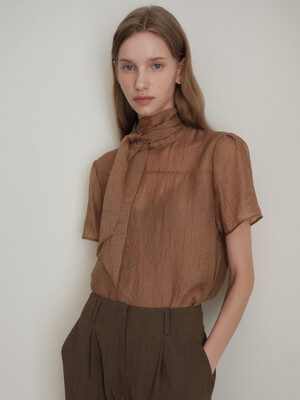 Sheer Tie Blouse_2color