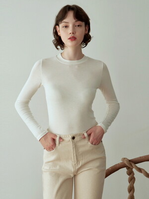 MATE ROUND LONG T-SHIRTS_IVORY