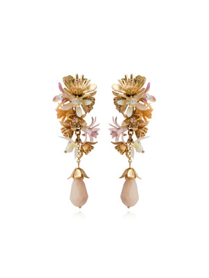 Floret Drop Gold Earrings