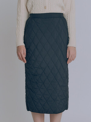 QUILTED PADDING LONG SKIRT [4COLOR]