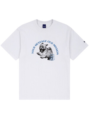 PUPPY STAMP TEE (WHITE/SKY BLUE)