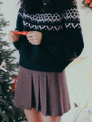 Wool Pleated Mini Skirt_2color