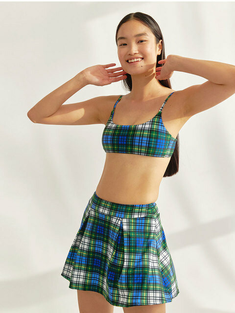 스윔웨어 - 딜라잇풀 (DELIGHTPOOL) - Preppy Swim Skirt - Classic Green