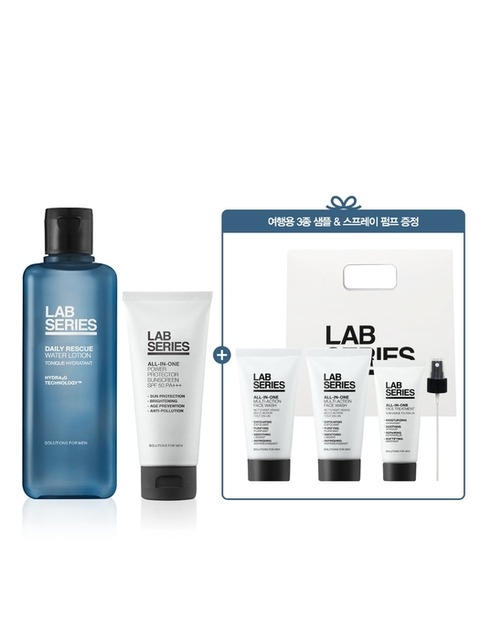 스킨케어 - 랩시리즈 (LAB SERIES) - [2][선물세트] 데일리 레스큐 워터로션 & 선크림 듀오 세트 (+ 여행용 3종 샘플 & 스프레이 펌프 증정)
