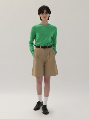 Essential Cotton Half Pants - Beige