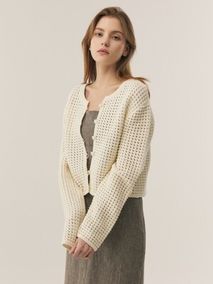Netted Crop Cardigan _ 2color
