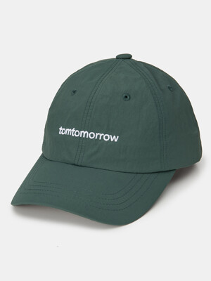 nylon signature logo ball cap [deep green]