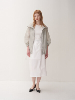 Sheer hooded jumper (2colors)