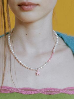 Pastel Star Beads n Pearl Necklace_VH2335NE001B