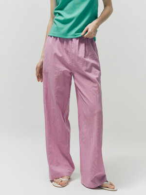 Washed vacation linen pants_purple