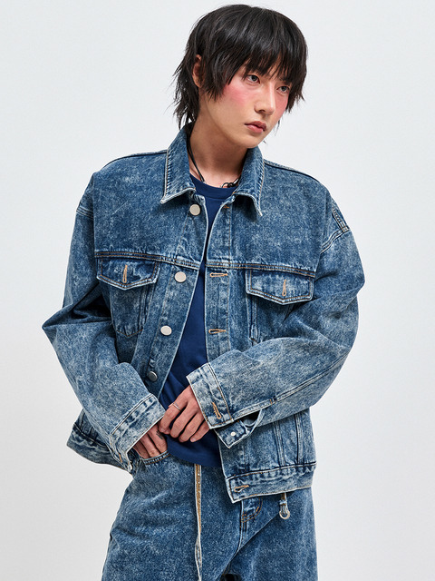 데님,아우터 - 씨웨어 바이 더 지니어스 (C Wear by the Genius) - JINRO OVERSIZED DENIM TRUCKER JACKET