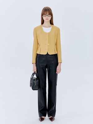 Spencer Short Jacket_Yellow Beige