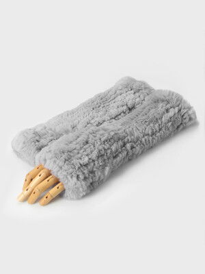 Rabbit hair Fur Finger Less Gloves MFFG002GY
