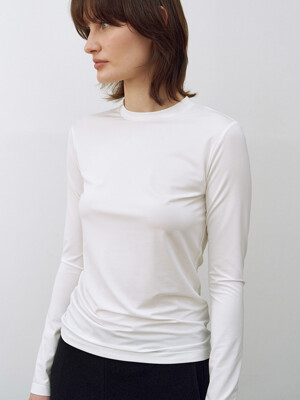 Slim Fit Long Sleeve Top White