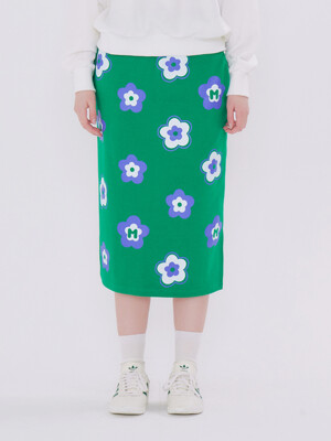MET flower skirt green
