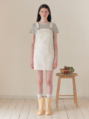 POCKET DENIM OVERALL ONE-PIECE WHITE