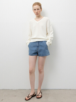 V-Neck Pullover_Cream