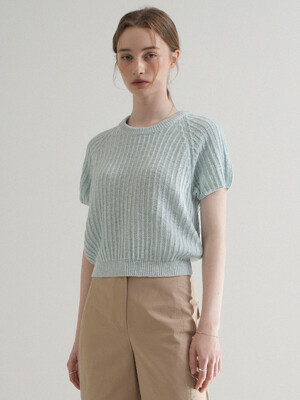 24SS Summer Round Shirring Half knit (Mint)