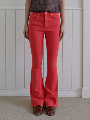 VIVID SLIM BOOTCUT PANTS_7COLORS_RED