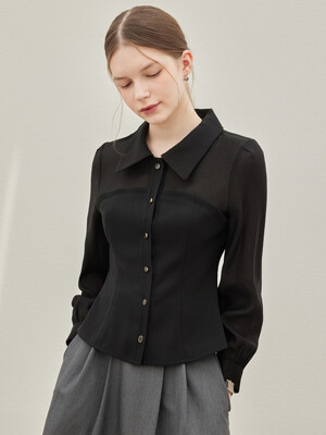 Bustier Combi Blouse_Black