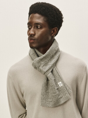 [Murray Allan]Square Cable Scarf_Melange Grey  M43ASF024MG