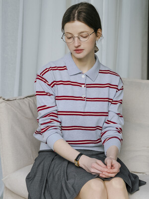 Vibrant stripe wool blended knit_Sky Blue