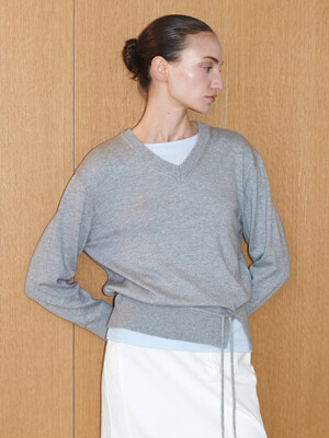 V-neck Slit Knit Pullover SK5SP152_2color