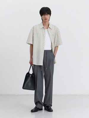 LOUNGE WOOL SLACKS CHARCOAL GREY_M_UDPA5B326CG