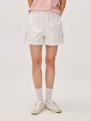 cotton banding shorts - white