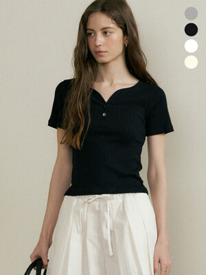 comos 1421 henly-neck ribbed T-shirt (4color)