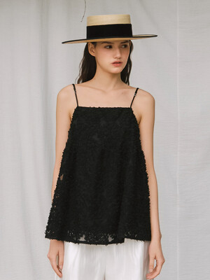 [단독] G Blossom Shirring Sleeveless_Black