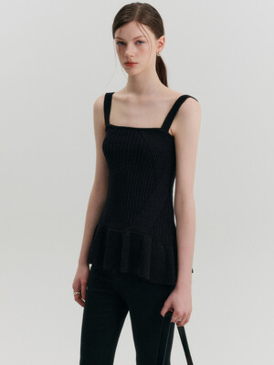 베니 슬리브리스 플레어 니트 탑 / BENNY SLEEVELESS FLARE KNIT TOP_3colors