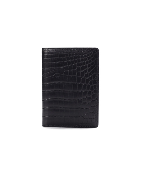 [악어가죽] passport wallet Black matt