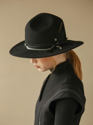 Bohemian mountain fedora-Black