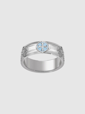 Cross rosary couple ring (men)