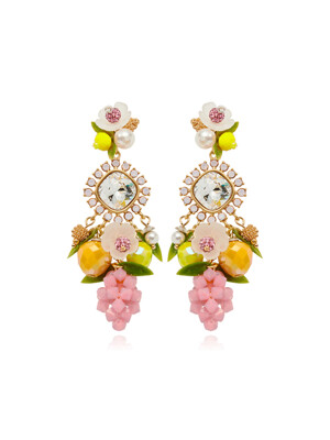 Picnic Bloom Statement Pink Earrings