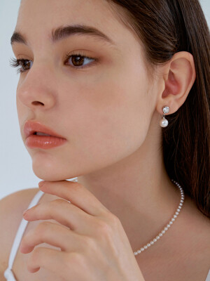 cubic swa pearl earring