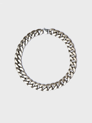 Silver-Colour Curb-Link Necklace(UNISEX)_UTA-FA01