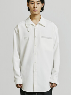 BALMACAAN WELT POCKET SHIRT JACKET WHITE