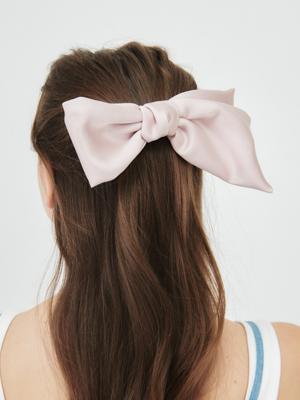 Baby-pink Side Ribbon Hair Clip Ia110