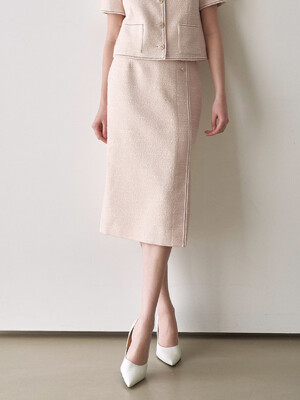 Ines Tweed Skirt_Light Pink