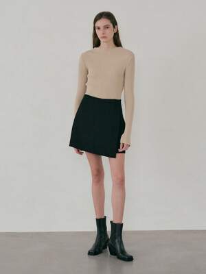 22Fall Tweed Classic wrap shorts (Black)