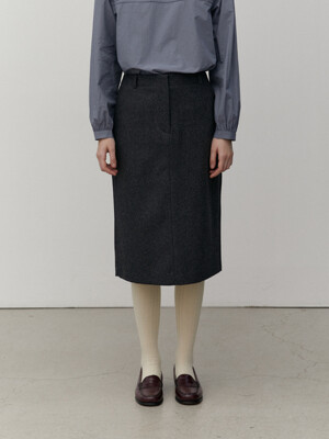 wool H skirt - charcoal