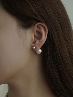 [Silver925] Villandry Pearl Ball Earrings (#silver#gold)