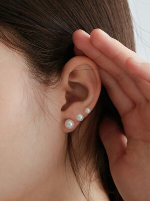 [925 SILVER] Basic Pearl Earring (6mm, 7mm, 8mm)